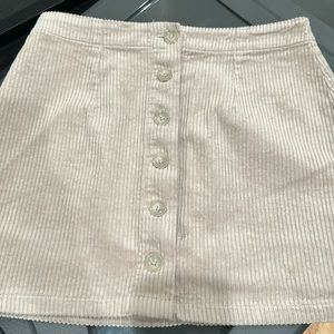 Tan corduroy mini skirt